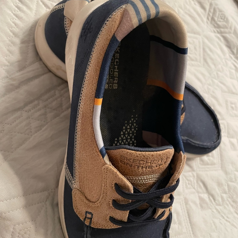 Skechers Men's Blue and Beige Sneakers